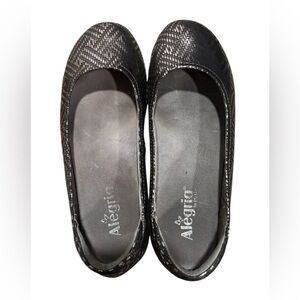 Alegria Petal Pewter Dazzler slip on ballet shoes size 9